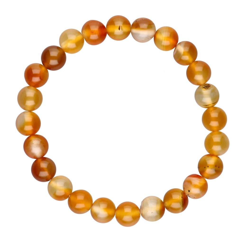 Carnelian Crystal Bead Bracelet 8mm - Flying Wild