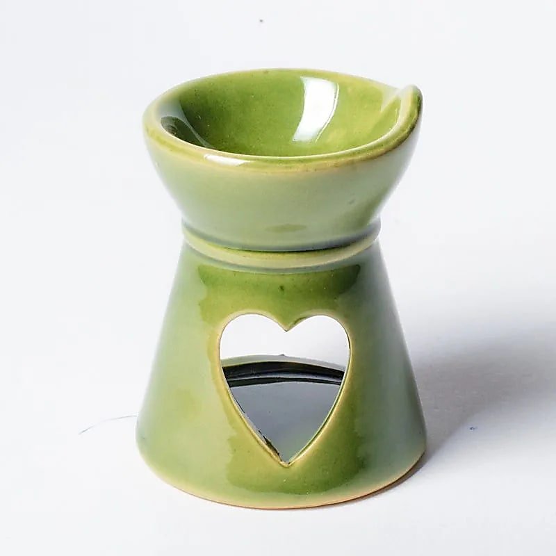 Heart Ceramic Essential Oil Burner Green - Flying Wild