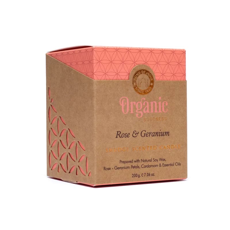 Rose & Geranium Organic Goodness Smudge Candle - Flying Wild
