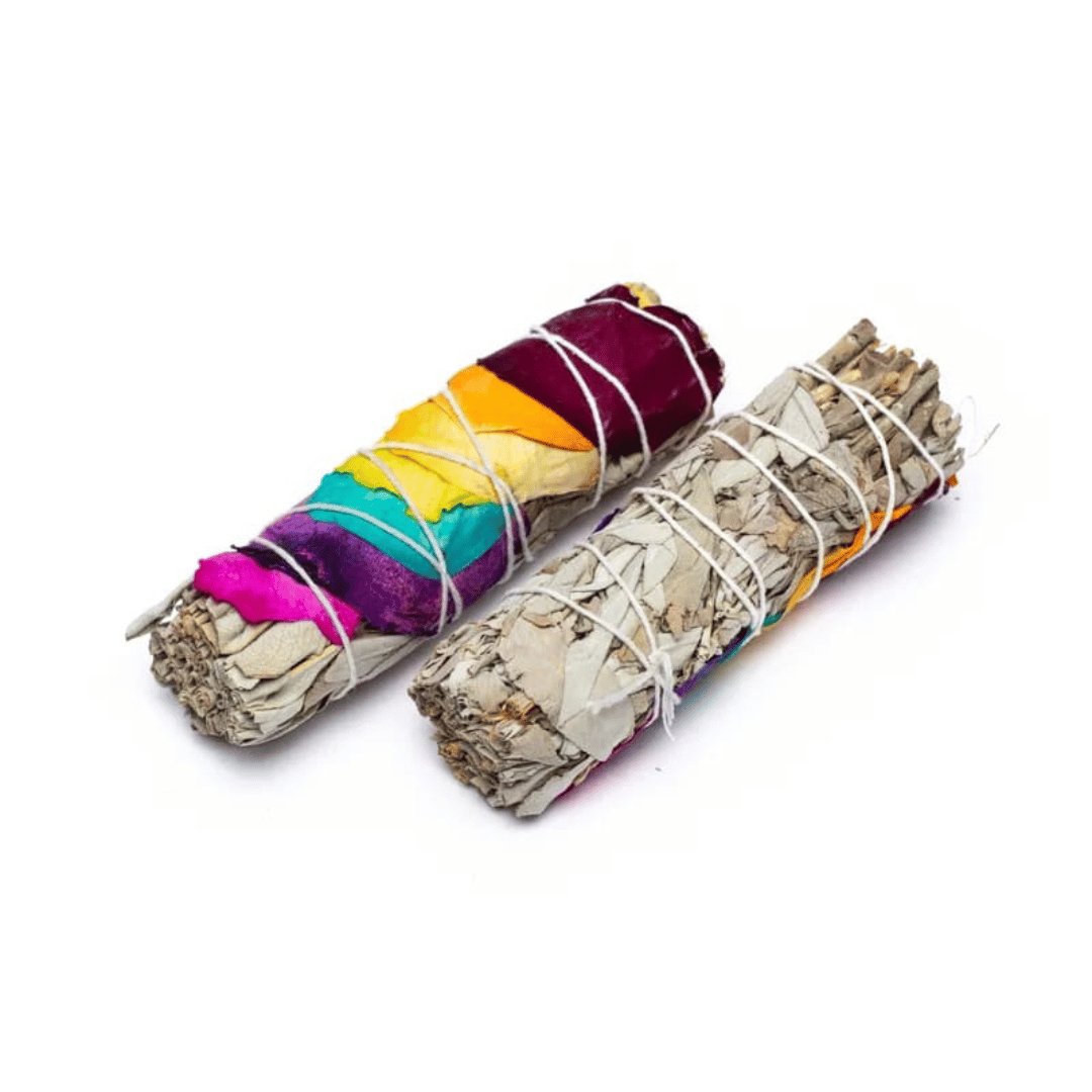 White Sage & Chakra Petals Smudge Stick - Flying Wild
