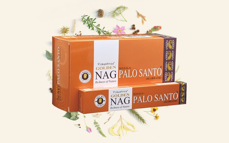 Golden Nag Palo Santo Incense Sticks by Vijayshree - Flying Wild