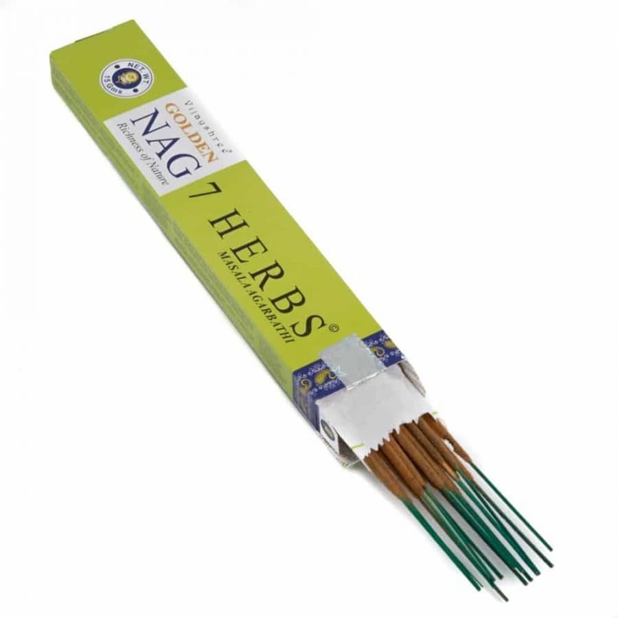 Golden Nag Seven Herbs Incense Sticks by Vijayshree - Flying Wild