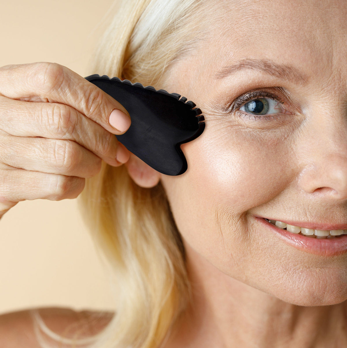 B-Grade Obsidian Jagged Edge Gua Sha