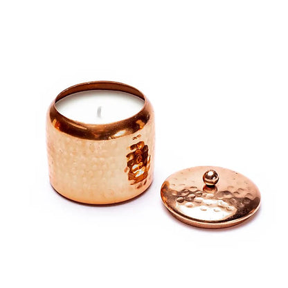 Veda scented candles in copper jar - gift set of 3