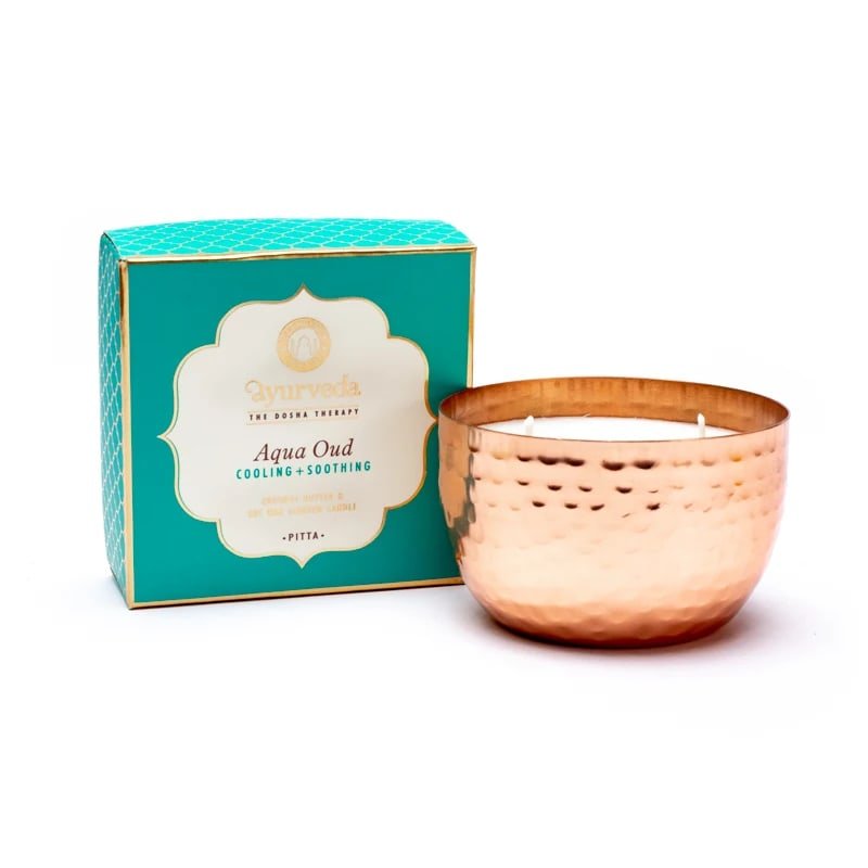 Aqua Oud Scented Candle in Copper Jar with 2 Wicks - Flying Wild