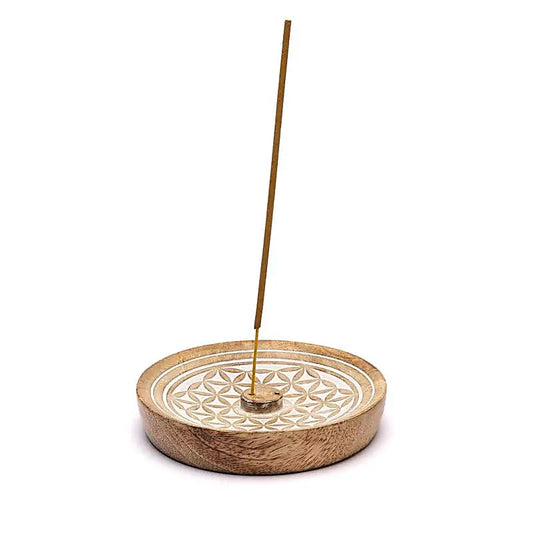 Flower of Life Mango Wood Incense Stick Holder - Flying Wild