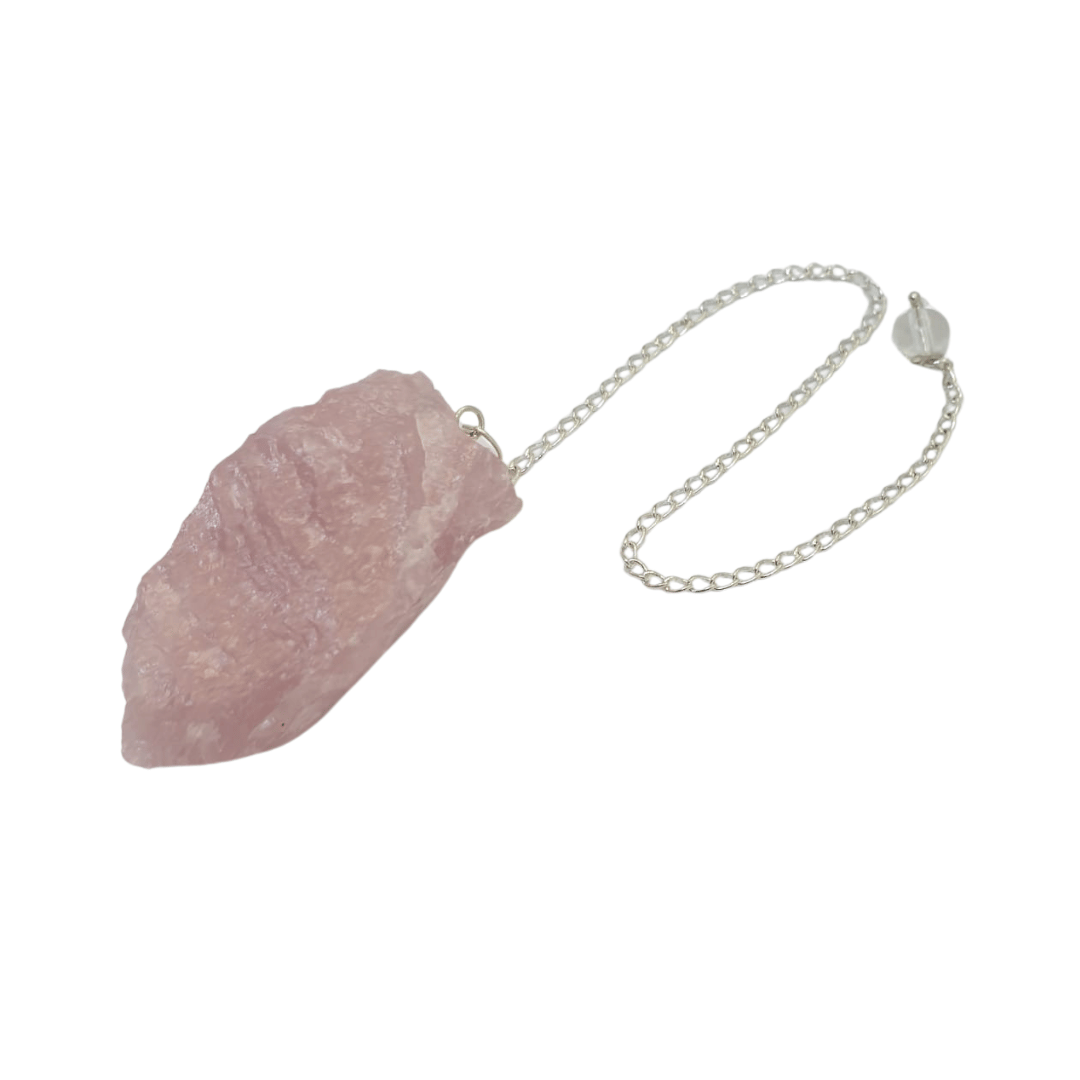 Rose Quartz Raw Unpolished Pendulum - Flying Wild