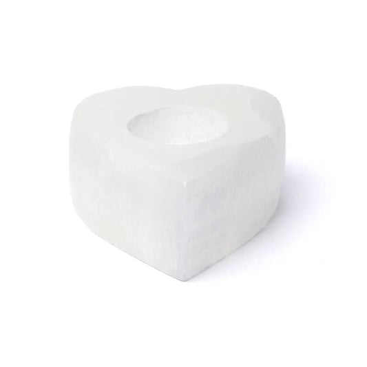 Selenite Heart Tealight Holder - Flying Wild