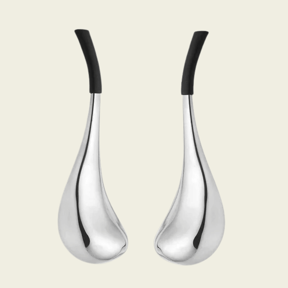 Round Stainless Steel Ice Globe Facial Spoon - Set of Two