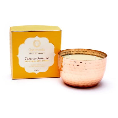 Tuberose Jasmine Scented Candle in Copper Jar with 2 Wicks - Flying Wild