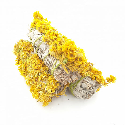White Sage & Yellow Verbascum Smudge Stick