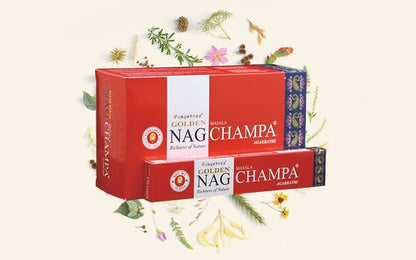 Golden Nag Champa Incense Sticks by Vijayshree - Flying Wild