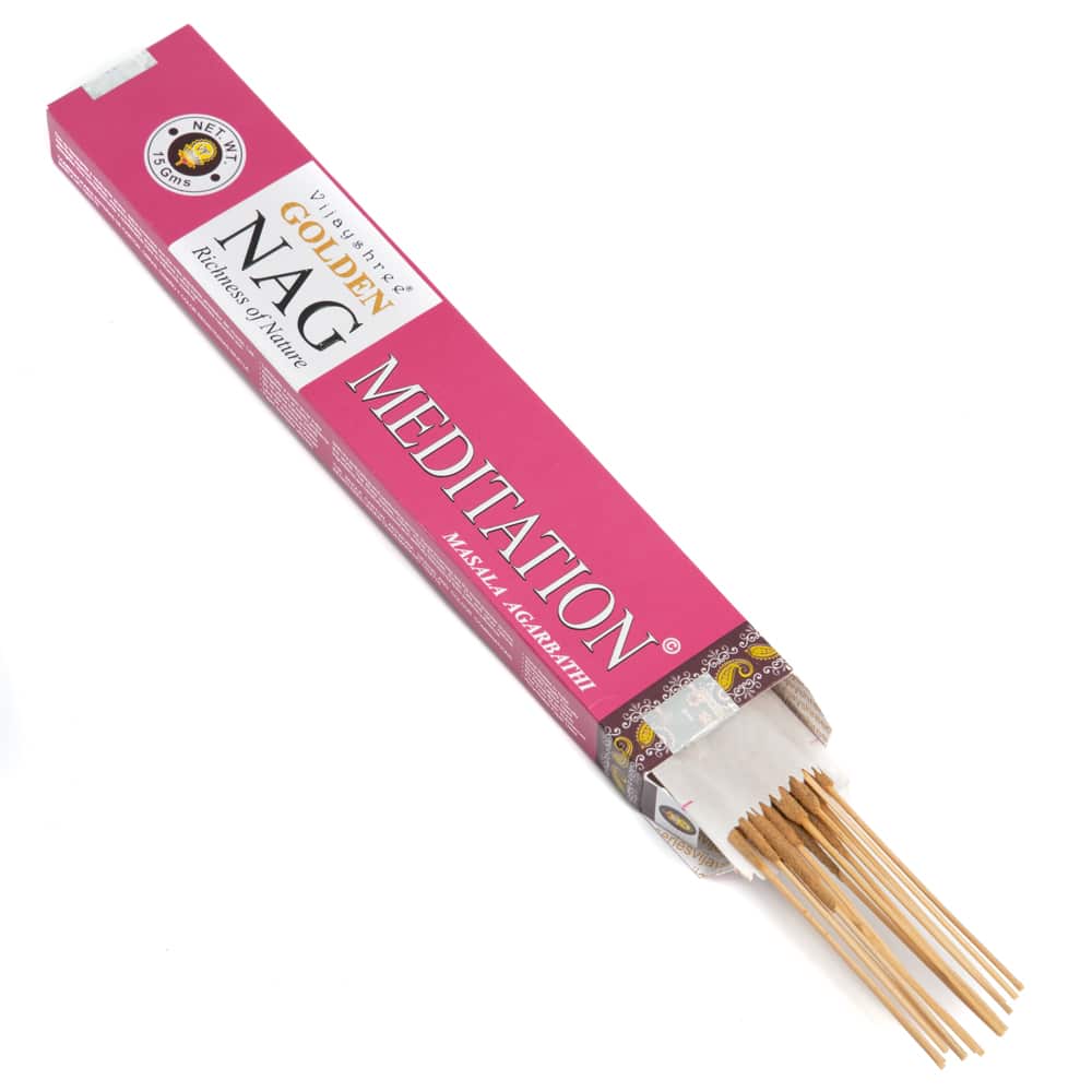Golden Nag Meditation - Bastoncini Di Incenso Agarbatti, Confezione Da 180g (12 Scatole Da 15g)