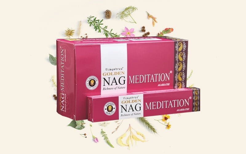 Golden Nag Meditation Incense Sticks by Vijayshree - Flying Wild