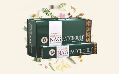 Golden Nag Patchouli Incense Sticks by Vijayshree - Flying Wild