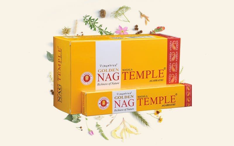 Golden Nag Temple Incense Sticks by Vijayshree - Flying Wild