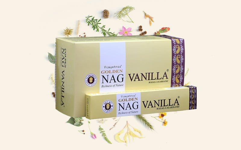 Golden Nag Vanilla Incense Sticks by Vijayshree - Flying Wild