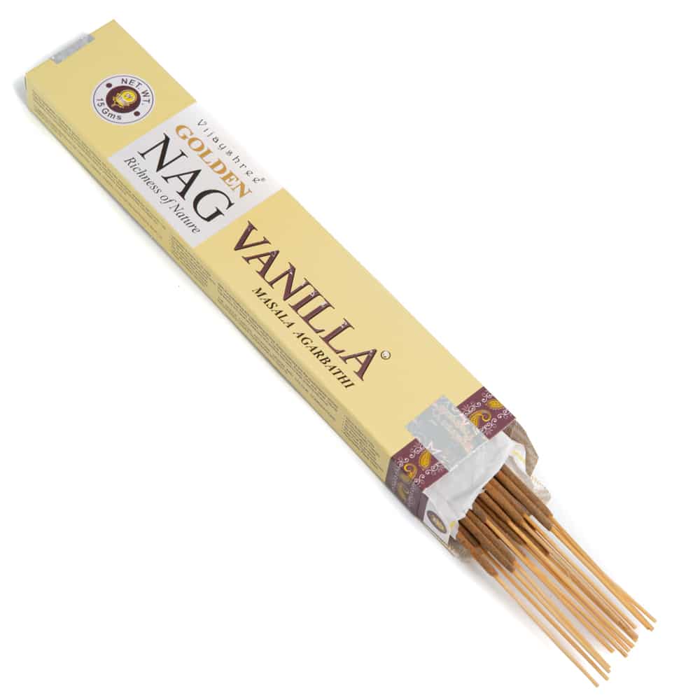 Golden Nag Vanilla Incense Sticks by Vijayshree - Flying Wild