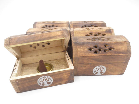 Wooden Incense Cone Box Tree of Life - Flying Wild